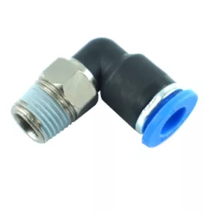 Pneumatický úhlový konektor R1/8 Ø6 mm pro montážní stroje na pneumatiky